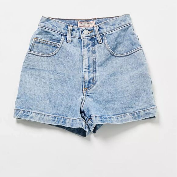 VTG Y2K Guess High Waisted Denim Cotton Frayed Shorts Made in USA Sz 30 - Picture 1 of 10
